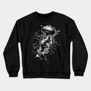 Sumie Art Japanese Brushstroke Jellyfish Crewneck Sweatshirt